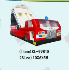 Customize Inflatable Slides Fire Truck Theme For Children Parties