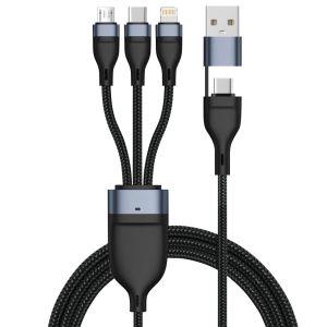 Customized 4-in-1 Braided Charging Cable for Fast Charging iOS Android OEM