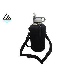 China Black Printed Zipper Neoprene Can Sleeve Washable Cup Cooler Bag on sale