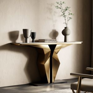 Stylish Marble & Stainless Steel Console Tables - Durable & Elegant