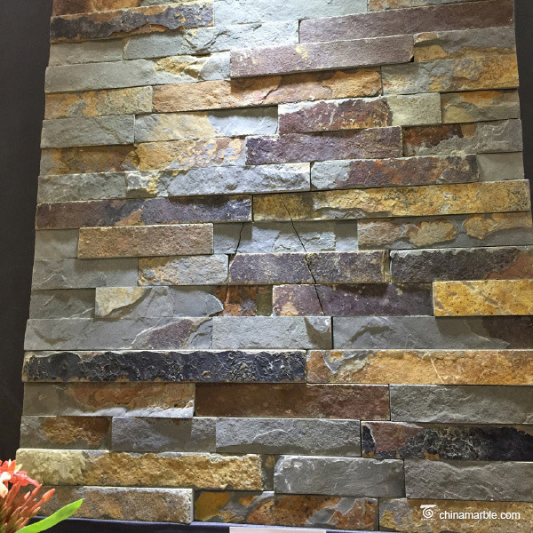 Quality Natural Stone Rust Slate Mini Panel For Wall Cladding High Temperature Resistance for sale