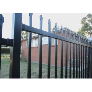 2100mm height x 2450mm width square flat picket HERCULES steel fence
