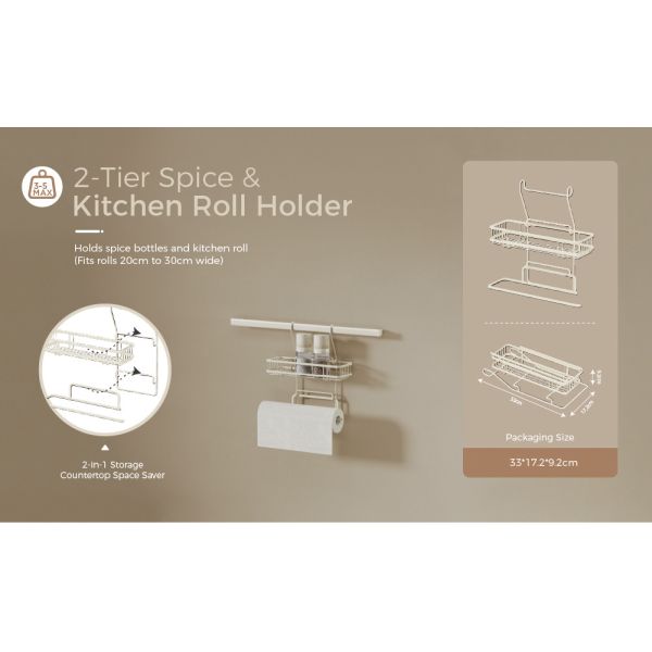 Spice Rack Hanging Kitchen Storage Rack In White Wall Mounted Type For Organized And Tidy Kitchen