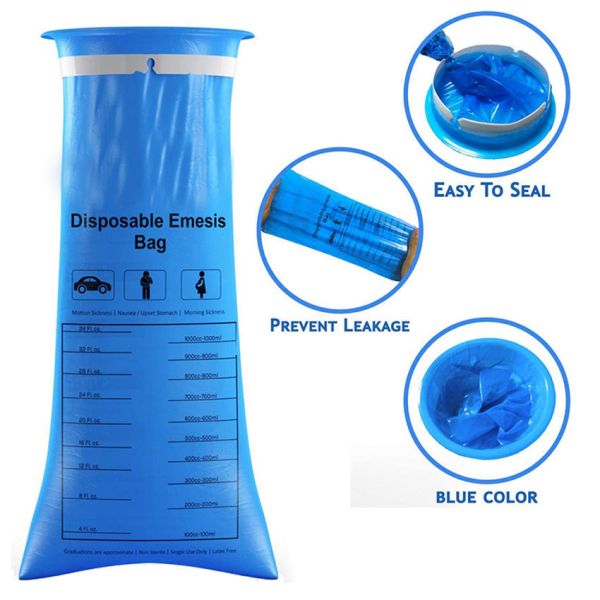 Disposable Plastic Airplane Motion Sickness Barf Emesis Bag Diaper Bag Vomit Disposable Emesis Bags