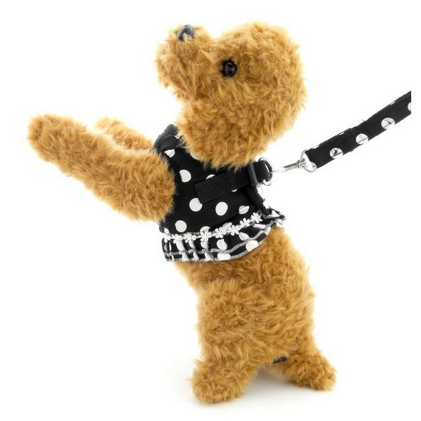 Puppy Cat Harness Collar Small Girl Dog Dots Vest With Leash Mesh Padded