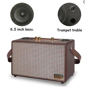 16W Retro Portable Bluetooth Speaker TWS USB Outdoor BT Speaker