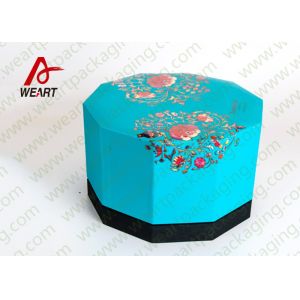 Blue Lid & Black Base Cardboard Food Packaging Boxes , Decorative Cardboard
