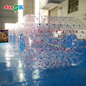 Sayok Inflatable Floating Roller Aqua Zorbing Ball Transparent PVC Cylinder