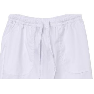 Elastic Waist Draw String White Chef Pants