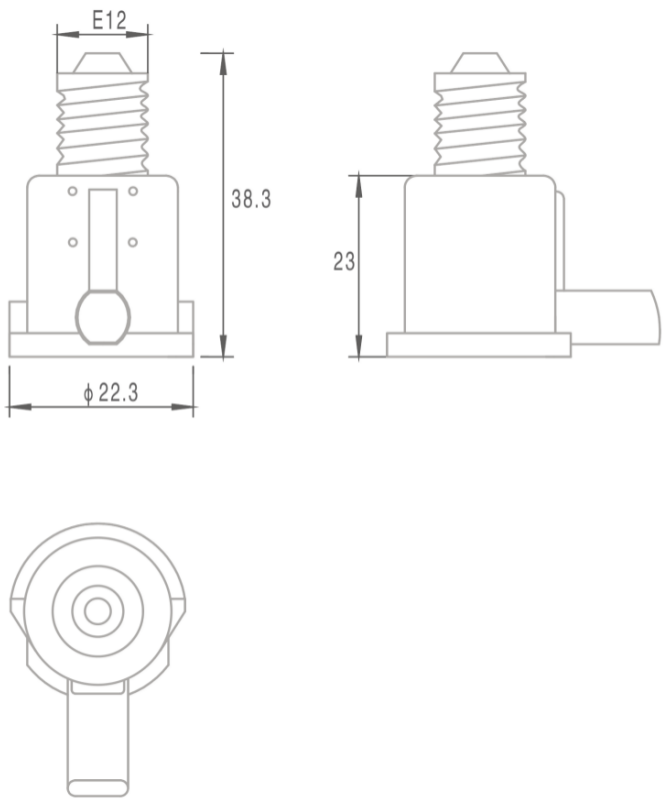 JL-311A Bulb Holder Control product dimensions and size diagram