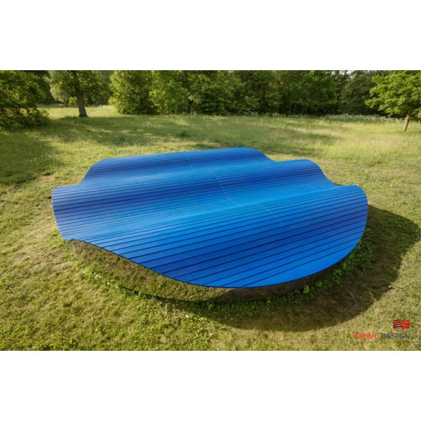 Art Seat Landscape Blue Cloud Sculpture Park Decorative Sculpture in Modernistic Style