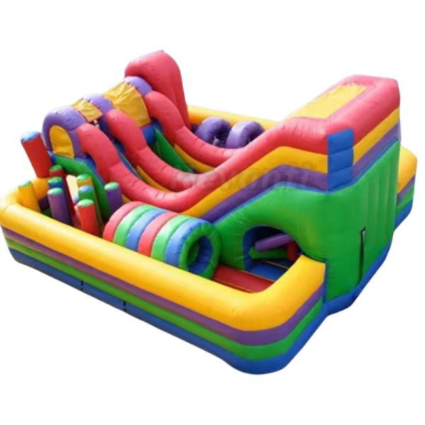 Shipping Way By Sea Kindergarten Water Slide Pool for Outdoor Inflatable Obstacle Race