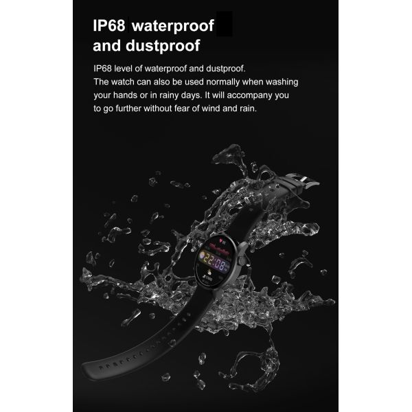 1.36inch IP68 Waterproof BlE5.0 DT Smart Watch ECG PPG For Heart Rate