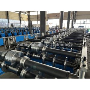 22KW X 2 Floor Deck Roll Forming Machine Chains Drive Guide Rail Structure