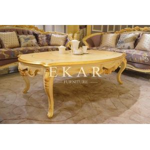Oval shape neoclassical wood tree trunk cocktail table FC-101C