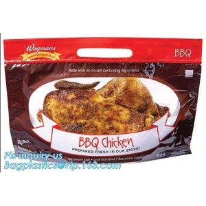 High temperature hot roast chicken bag grilled chicken stand up bag with handle,