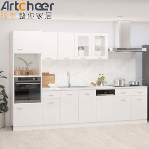 Particle Board Kitchen Cabinets in Industrial Style with Artificial Quartz