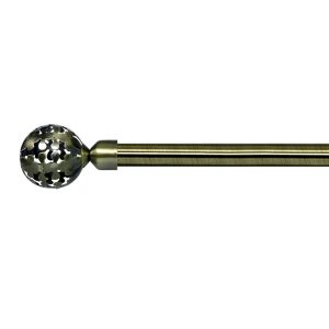 Metal Electroplating Curtain Rods Set With Ball Shape Iron Finials