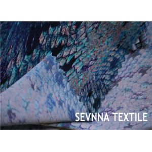 Semi Dull Lycra Spandex Fabric , Vanish Patterned Lycra Stretch Fabric