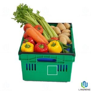 48L Nestable Plastic Crates , Stackable Plastic Harvest Crates