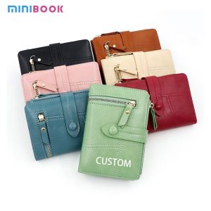 Multi-card Position Cute Wallet Purse with PU Leather and Zipper Coin Pocket ID