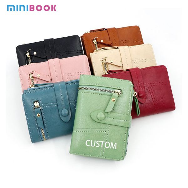 Multi-card Position Cute Wallet Purse with PU Leather and Zipper Coin Pocket ID
