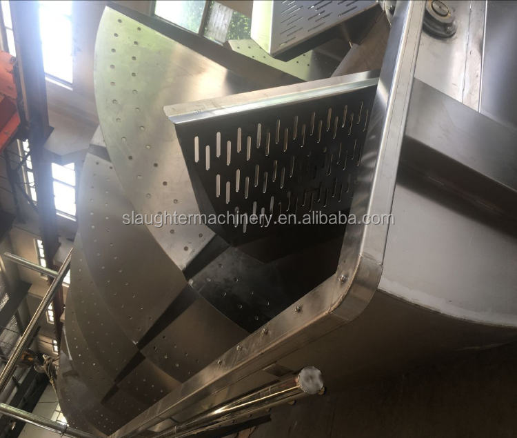Large Spiral Screw Chiller / Pre-chiller Machine for Poultry Processing Plant Machinery Poultry Chicken Slaughter Plant 3/4 Tube