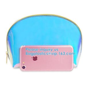 Custom Shell Shaped White Nylon Mesh Cosmetic Bag Pouch For Make Up,Hologram