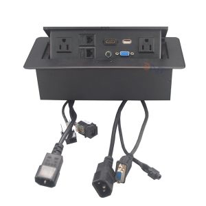 Hot sale multimedia power data ports concealed desk pop up power outlet