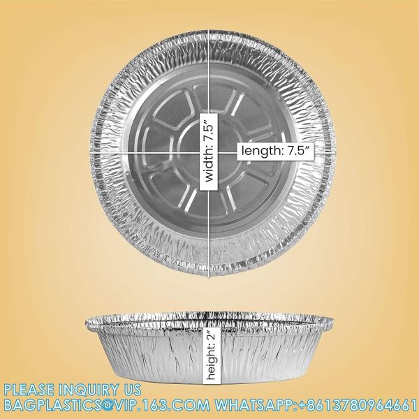 10'' Inch Round Tin Foil Pans Disposable Aluminum, Extra Deep Freezer & Oven Safe - For Baking, Cooking, Storage