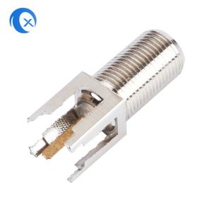 Telecommunication RF CNC Machine Hardware F Type Connector Female For Coaxial