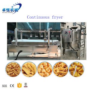 CE Certified 40kg/h Capacity Automatic Corn Chips Frying Machine for Snack