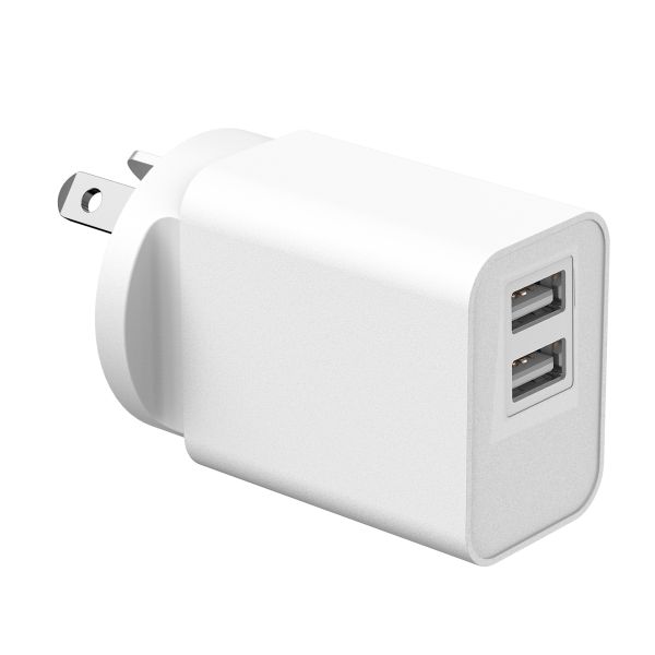 Quality 2 Pack Dual Port 12W Wall USB Charger Block With Foldable Plug Charging Box Brick for sale