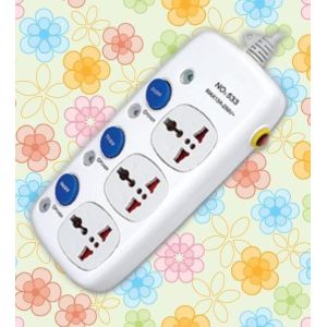 Wholesale universal power strips 3 way extention socket with overload protection from china suppliers