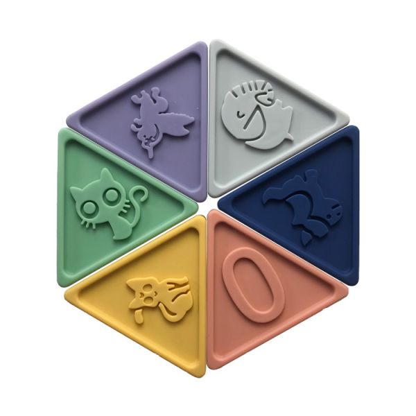 Quality Developmental Children'S Educational Toy Animal Pattern Triangular Building Blocks for sale