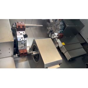 Dual Station Precision CNC Horizontal Lathe Machine Inclined Bed