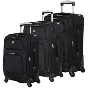 Softside Expandable Luggage, Black, Checked-Large 29-Inch