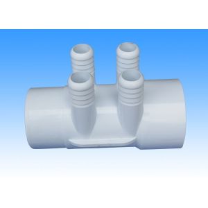 2" Street x 2" Slip x (4) 3/4" Barb Style Plastic Water Manifold For Home Spas