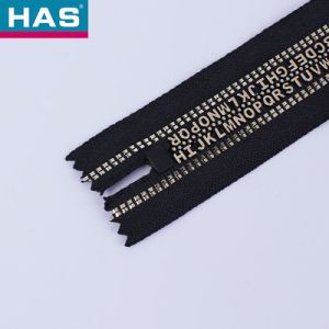 Lightweight Open Tail Resin Zipper With Alloy Circular Ring Gold Plated For
