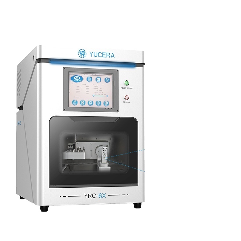 China YUCERA-6X 5Axis Lithium Disilicate and Titanium Columns Cad Cam Dental Milling Machine on sale
