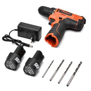 Double Battery Power Screw Drivers 12V Cordless Electric Power Drill 25N.M 18+1