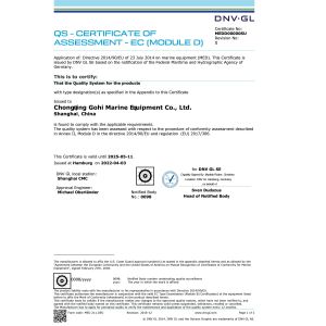 CHONGQING GOHI MARINE EQUIPMENT CO., LTD. Certifications