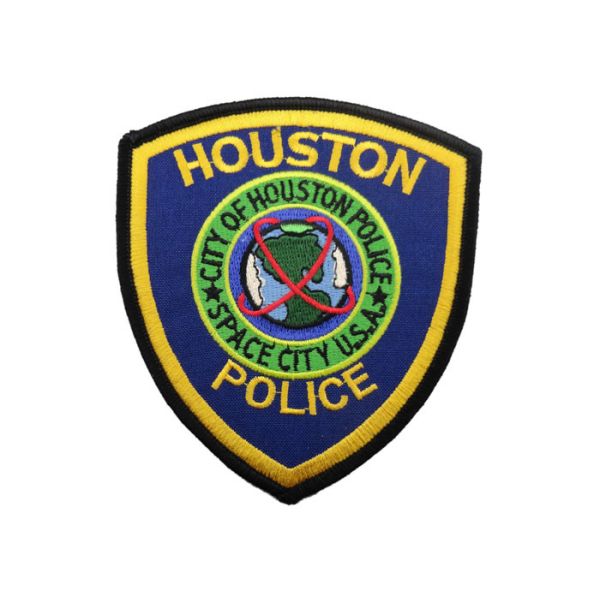 Quality Huston Police Woven / Embroidery Patch, Custom Embroidery Patches With Iron Glue On Back Side for sale