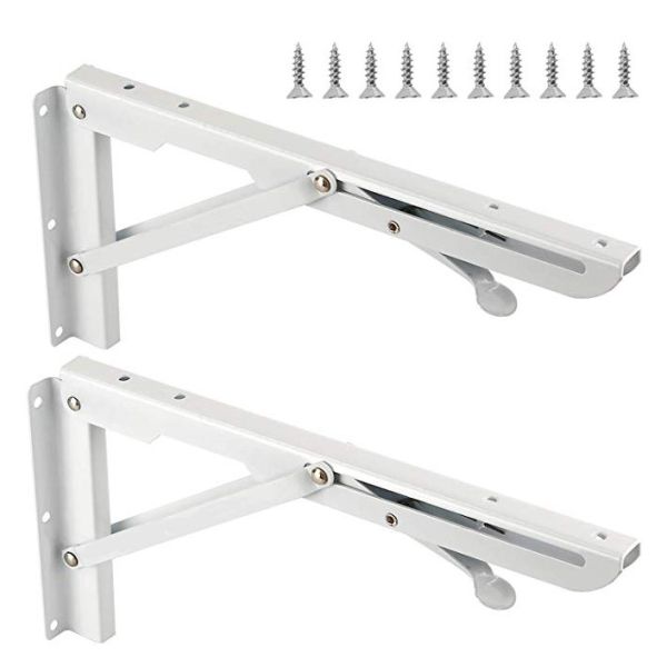 Quality 35cm Folding Shelf Bracket Heavy Duty Stainless Steel Wall Brackets for Shelf Support for sale
