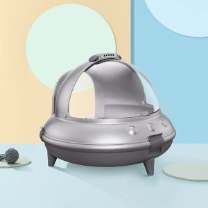 Dismountable Spaceship Cat Litter Box Totally Enclosed With Door