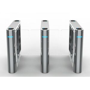 SS316 Acrylic Swing Turnstile Barrier Arms Synchronization For Office Building