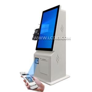 24" Self-Ordering Touch Screen Kiosk with Cash Payment, Scanner & Printer for