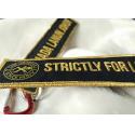 2.5cm 3D Gold Embroidery Logo Keychains for sale