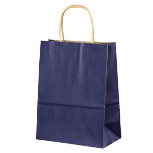Recycled Materials Brown Paper Shopping Bags With Handles Customized Size