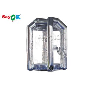 Gray Cube Inflatable Grab Money Machine With Air Blower For Commercial